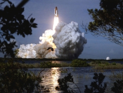Launch of the Space Shuttle Columbia, click for larger picture.