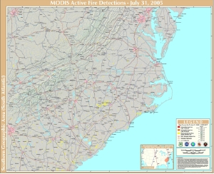 Figure 4: An example of a MODIS active fire detection map