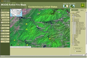 Figure 6: Screenshot of MODIS Active Fire Mapping Program
