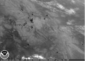 Figure 1a: Fires as seen by GOES
