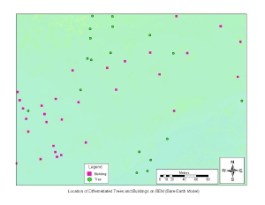 Figure 8: Feature centroids on the bare earth model