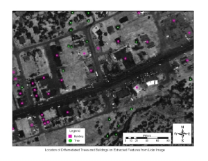 Figure 9: Tree and building centroid locations overlaid
