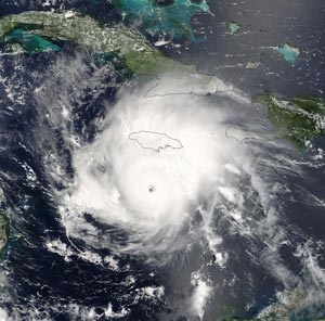 : Hurricane Emily at peak intensity