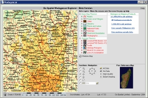 Go Spatial Ltd. mapping application with some data from Madagascar